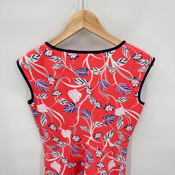 DRAPER JAMES Floral Ponte A-Line Dress Coral // XS - Picture 6 of 9
